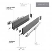 FIOKA AXIS PRO L-500 H=120MM - "SREDNJA" - ANTRACIT