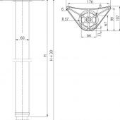 NOGA ZA STO INNOVO 60X710 HROM