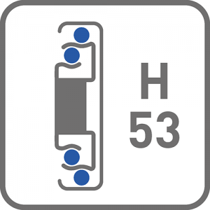H=53mm KLIZAČ- TELESKOPSKI L-800MM H=53MM - H=53mm
