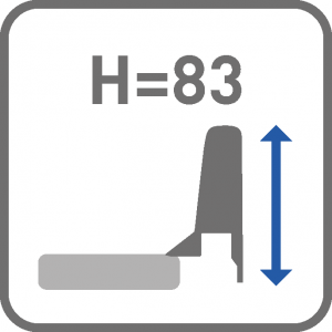 MODERN BOX L-450 H=83mm  - "NISKI" - SIVI - Side height with rail [mm]:83