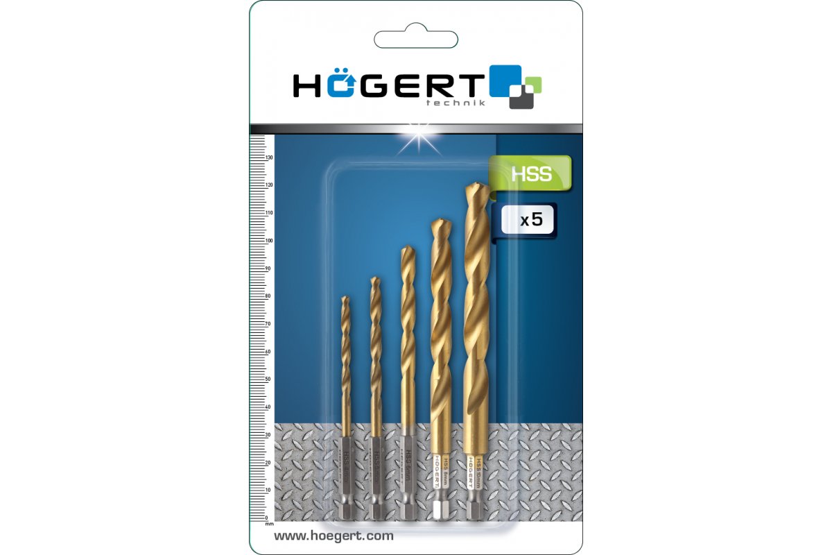 HOGERT ALATI Set burgija 4-5-6-8-10mm, 5kom/pak